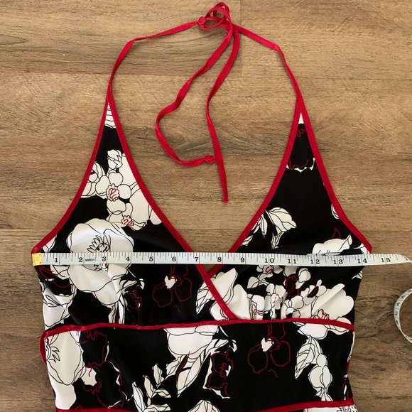 ❤️Speechless Black & White Floral Halter Dress Red - Picture 5 of 9
